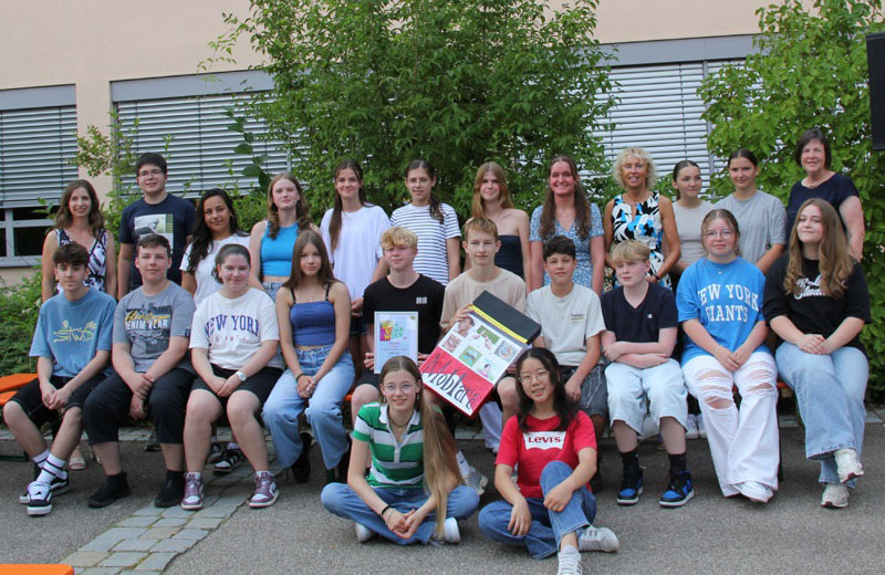 Schülerinnen und Schüler der Klasse 8c des Simon-Marius-Gymnasiums Gunzenhausen